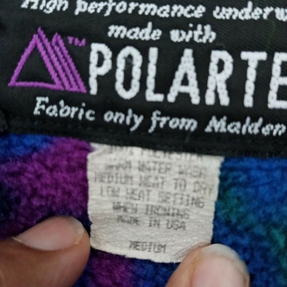 Men's Vintage 80's 90's KENYON POLARTEC Vibrant Full Zip Fleece Sweater Size M - Picture 8 of 9